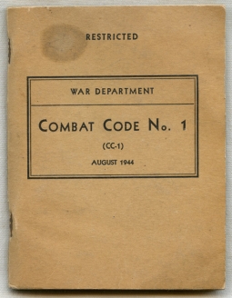 Rare WWII US Army War Department Combat Code Book No. 1 (CC-1)