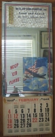 1945 Patriotic Advertising Mirror/Calendar from Pennsylvania "Keep 'Em Flying"