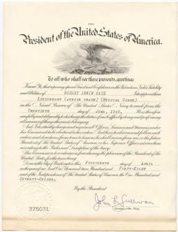 1948 USN Med Corps (USMC Corpsman Off) Lt JG Commission w/Real USN Secretary J.L. Sullivan Signature