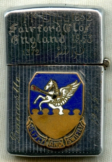 1948 Zippo w/ Applied USAF 51st Fighter Group Badge Engraved w/ AF Bases 'Round the World'