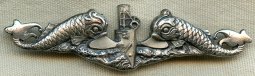 Beautiful Ca. 1950 CPO Sterling Submariner Dolphins by Balfour in Excellent Condition