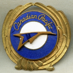 Nice 1950's Canadian Pacific Pilot Hat Badge