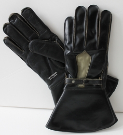 Great Vintage Late 1950's Naugahyde & Leather Motorcycle Gauntlets Made in the United Kingdom