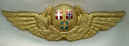 Beautiful 1950's SAS Scandinavian Airlines System Pilot Hat Badge