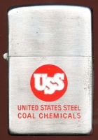 Circa 1950 Zippo Lighter with Factory-Engraved US Steel (USS) Advertisement