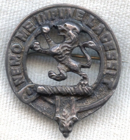 Silver 1954-1955 Hallmarked Edinburgh Scottish "Royal" Clan Badge