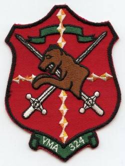 Circa 1955-1956 US Marine Corps VMA-324 "Devil Dogs" Jacket Patch Embroidered on Twill