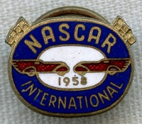 1958 National Association for Stock Car Auto Racing (NASCAR) International Lapel Pin
