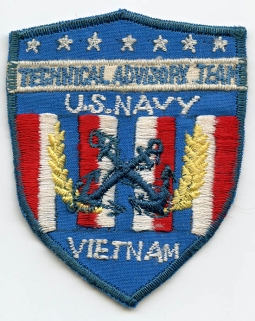Ca. 1968 US Navy Technical Advisory Team, Vietnam Pocket Patch. Saigon-Made by Cheap Charlies
