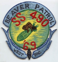 1969 Japanese Made Novelty Jacket Patch for the USS Volador SS-490 West-Pac "Beaver Patrol"