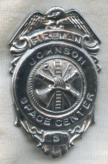 1970s Johnson Space Center Fireman #3 Badge