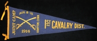 Great 1914 1st Cavalry District "Joint Camp" Souvenir Pennant from Hampton, Connecticuit