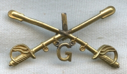 Circa 1900 US Army 1st Cavalry Troop "G" Collar Badge