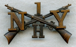 1st New York Infantry Regiment Co. H Collar Insignia