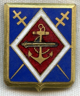 1958 French 1 Rgiment Artillerie Coloniale (RAC) Badge by Drago