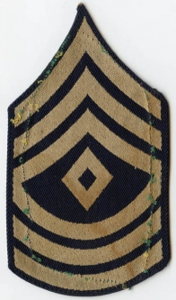 Single WWII US Army Rank Stripes for First Sergeant (1SG) Removed from Uniform