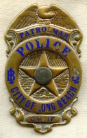 1920s Long Beach, California Police Badge by L.A. Stamp & Stationery Co.