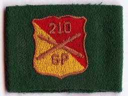 1950s US Army 210th Field Artillery Group Embroidered DI for Wear Upon Epaulets German-Made