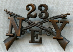 23rd New York Infantry Regiment Co. E Collar Insignia