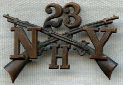 23rd New York Infantry Regiment Co. H Collar Insignia