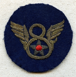 Beautiful & Rare Early WWII UK-Made Bullion Clipped Wing USAF 8th AF Patch