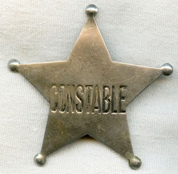 Great Old West Ca 1900s-1910s "Stock" Constable 5 Point Star Badge