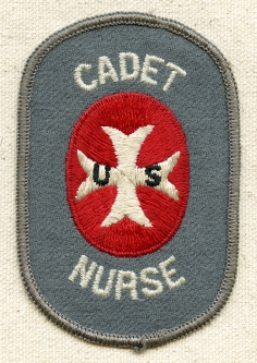 Scarce WWII Cadet Nurse Corps Dress Grey Wool Shoulder Patch