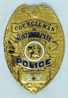 Nice Old Ca 1940's - 50's Monterey Park CA Police Councilman Badge by Entenmann