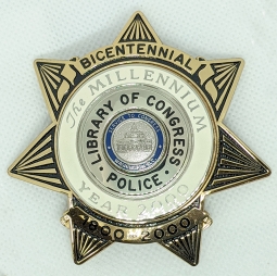 Rare #'d 2000 Library of Congress Police Millennium/D.C.Bicentennial Comm. Badge #105