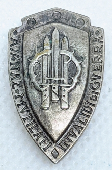 1930S-WWII Italian War Wanded Lapel Badge Scarce All Naz Mvtilati Invalid di Gverra