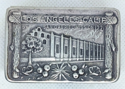 Vintage ca 1900 San Gabriel Mission, Los Angeles, Souvenir Match Box Holder