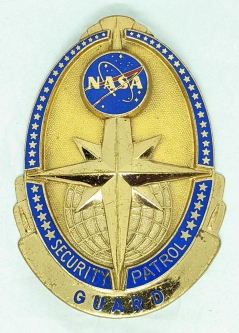 Rare & Ext.Cool Early 1960s NASA Security Patrol Guard Badge #38