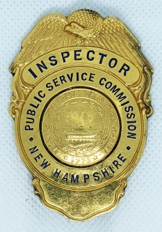 Rare 1930s NH Public Service Commission Railroad/Boat Inspection Badge by S.M. Spencer