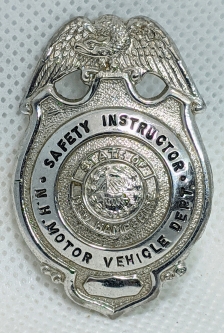 Rare 1940s - Early 50s NH Motor Vehicle Dept Safety Instructor Wallet Badge