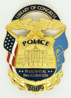 Rare #'d 2009 Library of Congress Police Barack Obama Inauguration Commemorative Badge #295