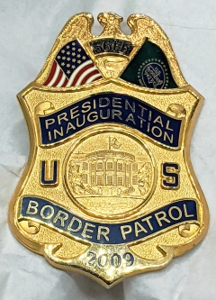 Scarce 2009 US Border Patrol 56th Presidential Inauguration Barack Obama Comm. Badge #0562