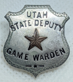 Great, Tiny, 1920s-30s UTAH State Deputy Game Warden Badge by UTAH Stamp Co