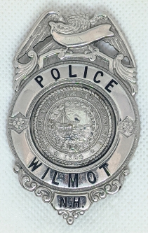 Rare 1940's Wilmot New Hampshire Police Badge in Excellent Condition