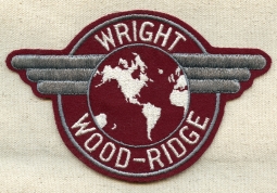Ext Rare WWII Wright Aircraft Engines War Worker Patch from the then-new Wood Ridge NJ Plant
