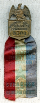 Great WWI Onondaga Co. NY Defense Committee Badge & 4th Liberty Loan Ribbon from Syracuse