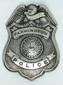 Rare WWII era Farmington NH Police Badge in Wartime Shortages Steel