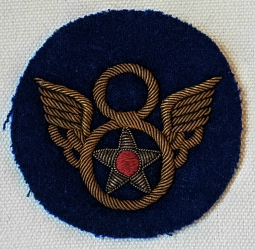 Rare Stunning Iconic Early WWII UK-Made 8th Air Force USAAF Clipped Wing Patch in Bullion