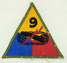 WWII Removed from Uniform US Army 9th Armored "Phantom" Division Shoulder Patch