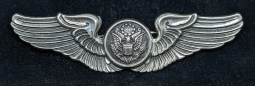 Scarce WWII USAAF Air Crew Wing in Sterling by Meyer Pinback Ca 1943