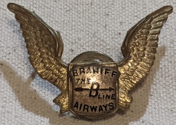 Ext Rare Ca 1930 Braniff Airways Pilot Hat Badge 2nd Issue