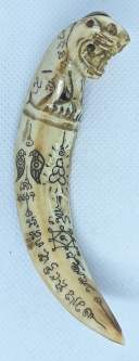 Wonderful Vintage Carved Bow Tusk fetish Religious Artifact from Thailand