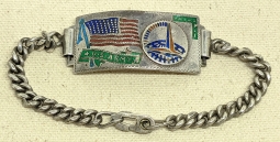 Beautiful WWII CBI Made USAAF ATC Air Transport Command Silver & Enamel ID type Bracelet