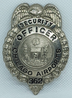 Rare 1960s-70s Chicago Airports Security Officer Badge by Hason #362