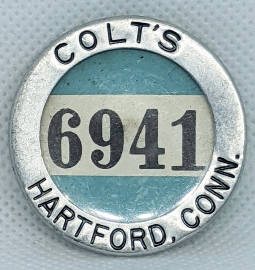 Rare 1930s-WWII Colt's Firearms Co Employee Badge