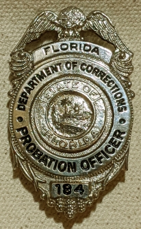 Ca 1970s Florida Dept of Corrections Probation Officer Badge #184